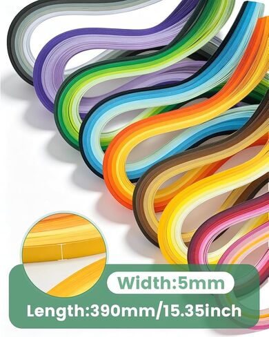 9 Set Multi-Color Paper Quilling Strips 900pcs 5mm Width, 15" Length in Kuwait