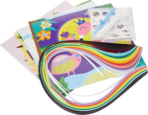 C.S. Kids DIY Paper Quilling Arts & Crafts Gifts - Animal Kingdom | 3D Design Kits for Kids, Make Your Own Art (Strips & Tools Included) in Saudi Arabia