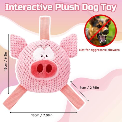 Interactive Moving Dog Toy, Rechargeable Jumping Plush Squeaky Dog Toy with Recording & Music Modes, Automatic Self-Play Toy for Small Medium Large Dogs to Relieve Anxiety & Boredom in Kuwait