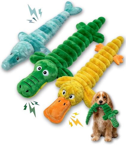 BoYoYo 3 Pack No Stuffing Squeaky Dog Toys for Small Dogs,Plush Crinkle Toy in Saudi Arabia