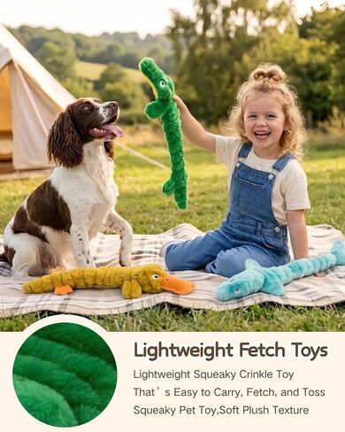 BoYoYo 3 Pack No Stuffing Squeaky Dog Toys for Small Dogs,Plush Crinkle Toy in Saudi Arabia