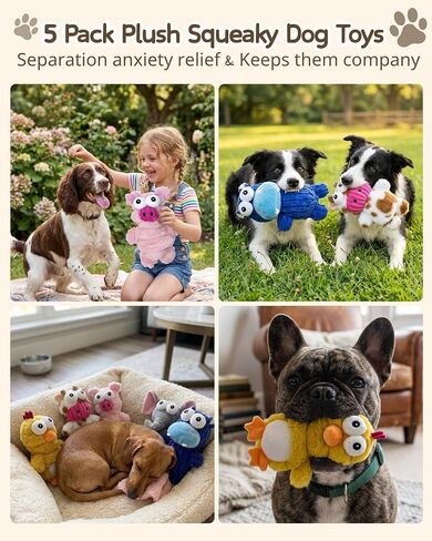 BoYoYo 5 Pack Plush Squeaky Dog Toys for Small Dog,Stuffed Animal Puppy Toy in Saudi Arabia