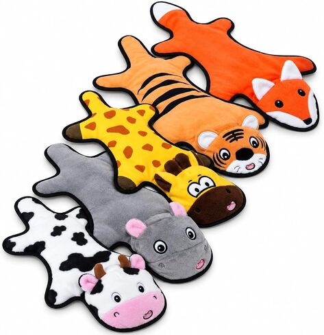 Dog Toys 5 Pack No Stuffing Squeaky Plush Toys with Crinkle Paper, Interactive Chew Toys for Small Medium Dogs, Pet-Safe Animal Set in Kuwait