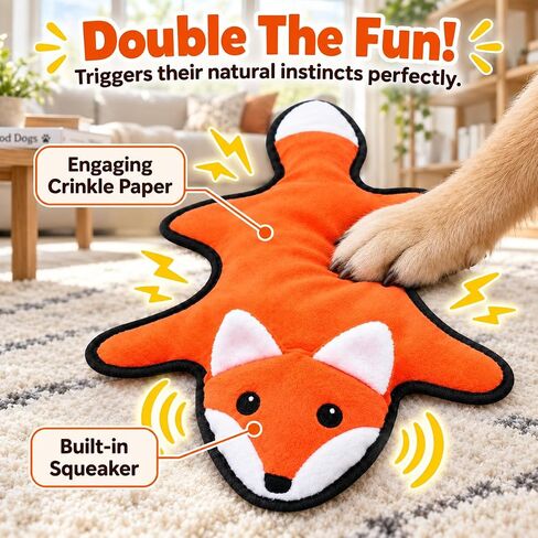Dog Toys 5 Pack No Stuffing Squeaky Plush Toys with Crinkle Paper, Interactive Chew Toys for Small Medium Dogs, Pet-Safe Animal Set in Kuwait