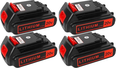 AKKOPOWER 2packs 20V 4.0Ah Lithium Battery for Black and Decker 20 Volt 4000mAh Replacement Battery Compatible with LBXR2520 LBXR2020 LBX20 LB2X4020 LB2X3020 LCC221 LST522 LST201 LST220 LST300 in Saudi Arabia