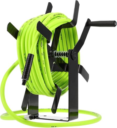 Flexzilla Manual Open Face Air Hose Reel, 3/8 in. x 50 ft., Heavy Duty, Lightweight, Hybrid, ZillaGreen - L8550FZ in Saudi Arabia