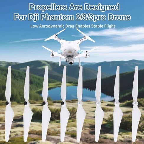 4 Pairs 9450 Self Tightening Drone Propeller(4CW+4CCW) Compatible with DJI Phantom 2/3/3PRO, Low Noise Propeller, Replacement Parts for Drone Blades in Kuwait