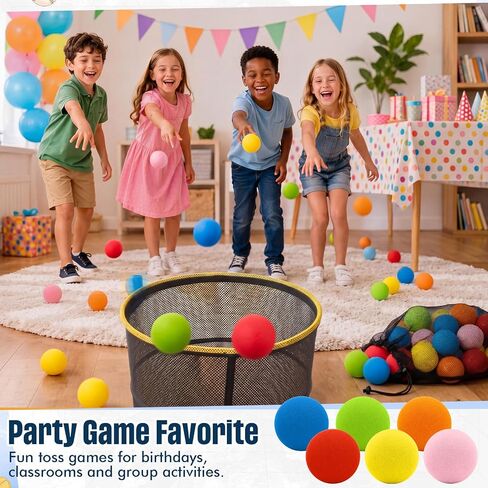 48 Pcs Soft Foam Balls Bulk, Lightweight 2.4 Inch Mini Assorted Colors Sponge Foam Balls with Storage Bag Safe Indoor Play Toy for Birthday Party Favors, Goodie Bag Filler Gifts in Kuwait