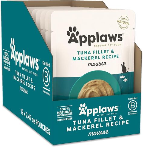 Applaws Fish Variety Mousse Wet Cat Food, 3-Flavor 12-Pack 2.47 oz Pouches in Kuwait