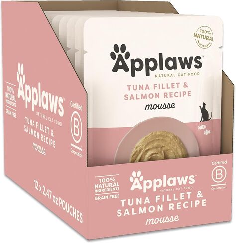 Applaws Fish Variety Mousse Wet Cat Food, 3-Flavor 12-Pack 2.47 oz Pouches in Kuwait