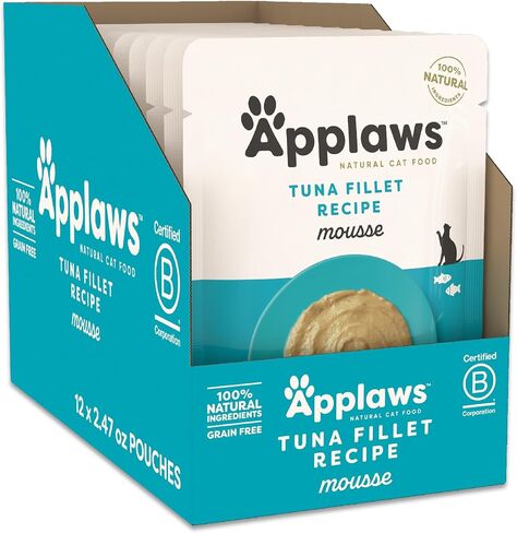 Applaws Fish Variety Mousse Wet Cat Food, 3-Flavor 12-Pack 2.47 oz Pouches in Kuwait