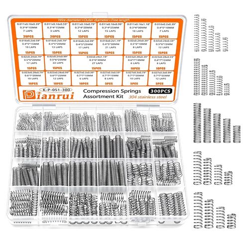 Dianrui 200PCS Spring Assortment Kit 20 Different Sizes Mini Zinc Plated Steel Compression and Extension Springs for DIY Repair Project K-P-038 in Kuwait