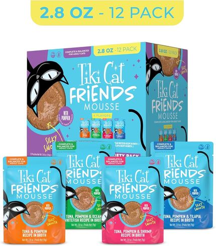 Tiki Cat Friends Wet Cat Food, Tuna Variety Pack, 2.8oz Pouch, 12ct in Saudi Arabia