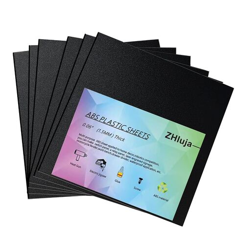 Black ABS Plastic Sheets- 0.060" Thick,12" x 12", 6 Pack for Laser Cutting, and Moldable in Kuwait