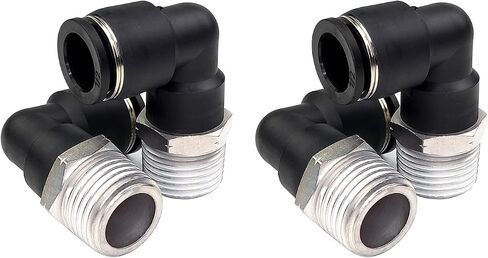 4 Pack Push to Connect Air Fittings 90 Degree Pneumatic Male Elbow 1/2 Inch Tube OD x 1/2 Inch NPT Thread Push Quick Release Connectors in Kuwait