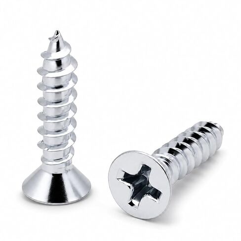 100 Qty #8 x 5/8" Flat Head Zinc Coated Phillips Head Wood Screws (BCP7) in Kuwait