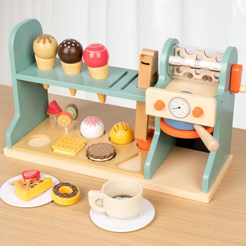 Ice Cream and Sturdy Pretend Café Counter with Display Shelf Children- Area for Family Time in Kuwait