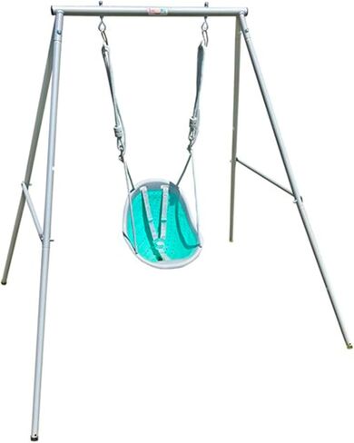 Sweeng Child Swing with Ease Z Adjust Harness Straps, Collapsible and Flexible Design, and Easy Hang Metal Hooks for Patio, Lawn, and Garden, Teal in Saudi Arabia