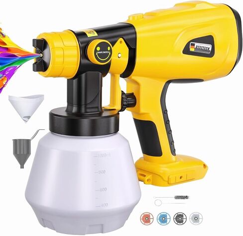 Paint Sprayer for Makita 18V LXT Battery, HVLP Spray Paint Gun with Brushless Motor and Copper Nozzle, 200W Cordless Paint Sprayer for Home Interior and Exterior, House Painting(Tool Only) in Kuwait