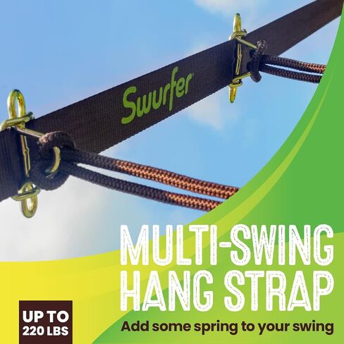 Swurfer Skyline Tree Swing Hanging Kit – Heavy Duty, Weather Resistant, Swing Line to Hang Multiple Swings, Span Up to 40 Feet, Includes 4 Adjustable Locking Anchors & Carabiners, Easy Installation in Saudi Arabia