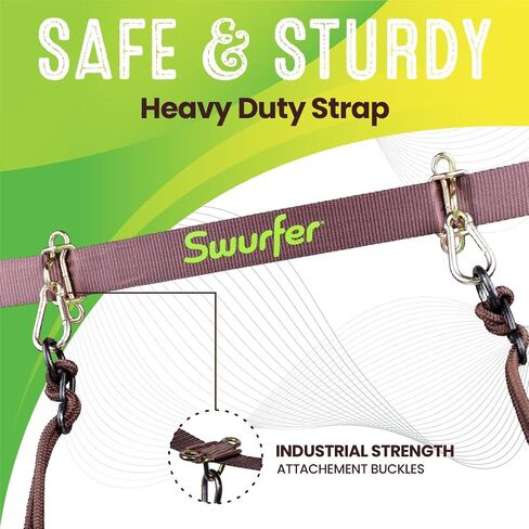 Swurfer Skyline Tree Swing Hanging Kit – Heavy Duty, Weather Resistant, Swing Line to Hang Multiple Swings, Span Up to 40 Feet, Includes 4 Adjustable Locking Anchors & Carabiners, Easy Installation in Saudi Arabia
