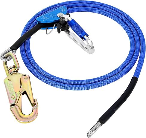 Meyoppm Flip Line، سلك أساسي Flipline 1/2 بوصة × 12 بوصة، طقم خط قلب سلكي أساسي مع أداة ضبط حلقة تسلق ثلاثية القفل، مشبك دوار فولاذي، خط تسلق للحماية من السقوط، أربوريست، متسلقي الأشجار in Kuwait