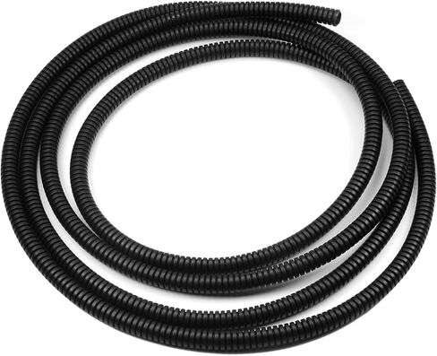 Othmro 0.26inch ID 8.2FT Electrical Conduits Non-Split Wire Loom Tubing Corrugated Tubes Flexible Polyethylene Hose Covers for Home Outdoor Automotive Marine Wire Harness Wrap Cover Sleeve Black in Kuwait