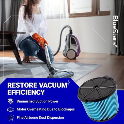 Ultra-Durable Replacement VF3500 Vacuum Filter for Ridgid VF3500 3-4.5 Gallon Vacuum WD3050, WD4070, WD4080, WD4522, 4000RV, 4500RV by BlueStars - Pack of 1 in Saudi Arabia