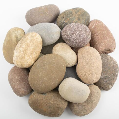 40 LBS Natural Large River Stones – 4-7 Inch Pebbles for Water Features, Aquascaping, and Garden Pathways. Ideal for Enhancing Outdoor Landscaping and Creating Beautiful Natural Designs in Saudi Arabia