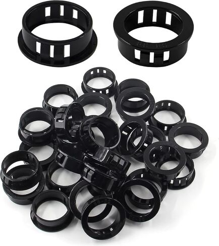 50 Pcs Black Snap Bushing 0.85" Mounting Dia Nylon Snap in Cable Hose Bushing Grommet Protectors SB-22 in Kuwait