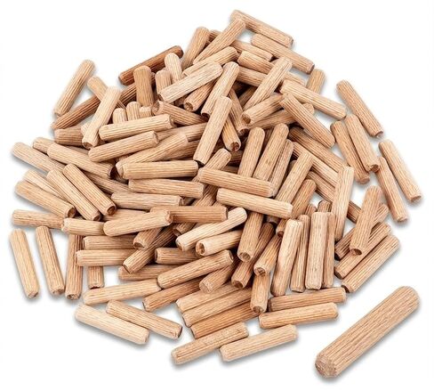 BICB Fluted Wood Kiln Dowel Pins, 1/4" x 1 1/2"- 100 Pieces, Made of Beechwood in Kuwait