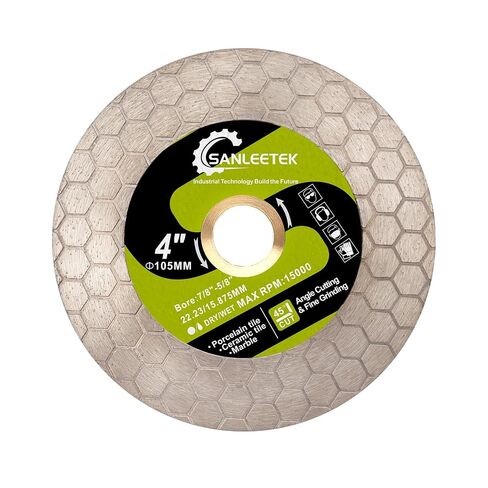 Diamond Tile Saw Blade 4.5"(115mm) Cutting Grinding Disc Hexagon Design for Porcelain Ceramic Tile Marble Artificial Stone Quartz SANLEETEK in Kuwait