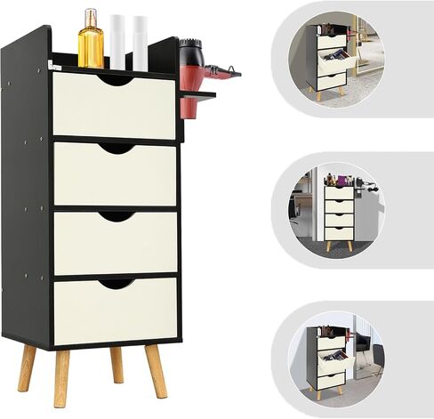 Salon Storage Cabinet 4 Drawers MDF Wood Organizer in Saudi Arabia