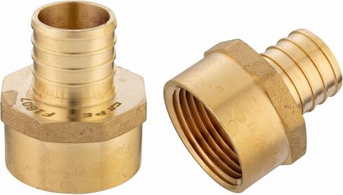 قطعتان من تركيبات EFIELD Barb Pex Crimp Brass مقاس 1/2 بوصة × 1/2 بوصة محول أنثى NPT لتوصيل أنابيب Pex، تطبيق سباكة مياه الشرب in Kuwait