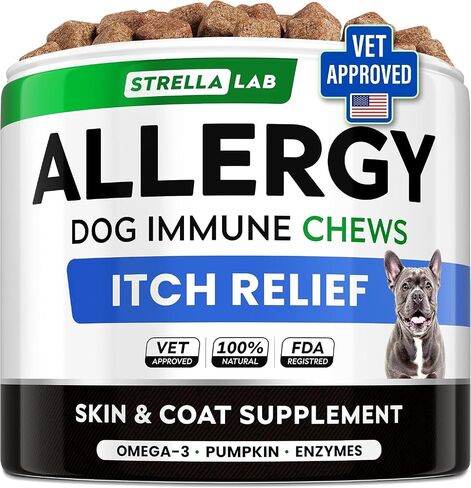 Dog Allergy & Itching Relief - Anti Itch, Skin&Coat Support Chews w/Omega 3 in Saudi Arabia