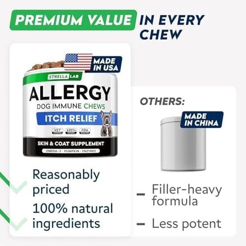 Dog Allergy & Itching Relief - Anti Itch, Skin&Coat Support Chews w/Omega 3 in Saudi Arabia
