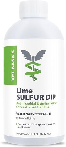 Vet Basics Lime Sulfur Dip for Dogs & Cats, Concentrated Liquid, 16 oz in Kuwait