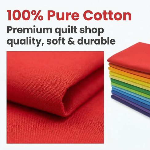 ibotti Fat Quarters Quilting Fabric Bundles Cotton, (Bright Rainbow) in Kuwait
