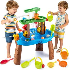 VROGTIK Water Table for Toddlers 3-5, Kids Sand Water Table with Fishing Game Set, Sensory Play Table Toys for Outdoor Pool Beach Backyard Summer Birthday Gift for Boys Outside Toys for Toddler in Kuwait