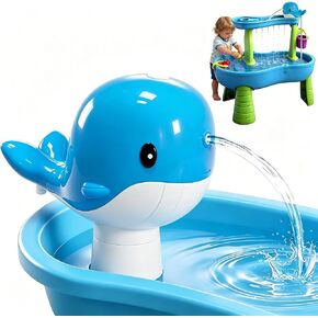 Water Table Pump - Whale Rechargeable Water Pump for Water Table Accessories - Battery Powered Water Pump Continuous Flow 3 Hours Non-Stop Fun - Summer Outdoor Water Toys (Blue) in Kuwait