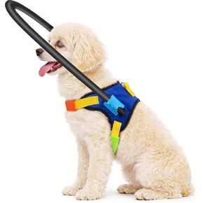 Blind Dog Halo Harness, Adjustable Blind Dog Collar with Protective Ring, Safe Walking Aid for Visually Impaired Pets, Comfortable Vest Design,18"-22" in Saudi Arabia