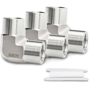 SANATO 1 قطعة 304 الفولاذ المقاوم للصدأ تزوير أنثى إلى ذكر الكوع موصل، 3/8 "NPT أنثى إلى 3/8" NPT ذكر تركيبات الأنابيب الملولبة in Kuwait
