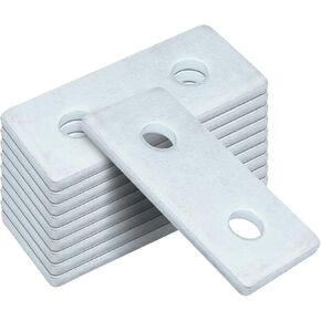 10 Pcs Flat Plate Connector Bracket 2 Hole Tie Plate Splice Plate Fit for ½" Bolt in 1-5/8" Strut Channel Thickness 4.7mm Hole Distance 1¾", Carbon Steel in Saudi Arabia