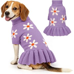 YUDODO Bowknot Dog Sweater Dress for Small Dogs Girl, Stretchy Pet Clothes in Saudi Arabia
