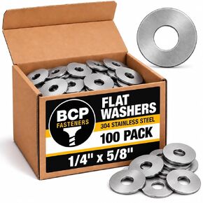 100 Qty 1/4" Stainless Steel SAE Flat Finish Washers (BCP669) in Kuwait