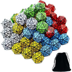 SmartDealsPro 50-Pack D12 12 Sided Dice Polyhedral Dice with Pouch for DND RPG MTG Table Game (D12, Mix Color) in Kuwait