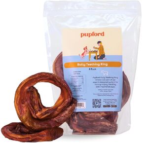 Pupford Bully Stick Rings, Natural Beef Chews for Dogs & Puppies, 3 Pack in Kuwait