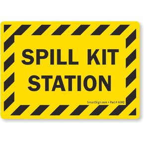 SmartSign - LB-1495-EU-14 "Spill Kit Station" Label | 10" x 14" Laminated Vinyl Black on Yellow in Saudi Arabia