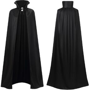 Colorful House Stand Collar with Hood Reversible Cloak Masquerade Cape Costume, Black and Red in Saudi Arabia