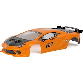 HSP RC Body Shell for HSP Redcat Exceed 1/10 Scale 4wd On Road Racing Drift RC Car with Stickers and Rear Wing Orange in Kuwait